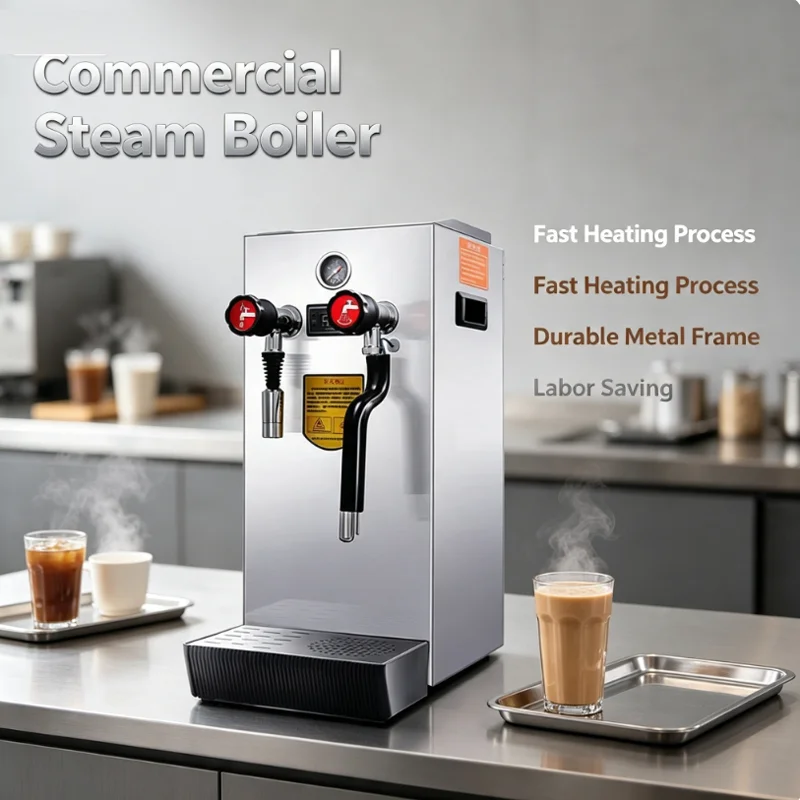 Fixed Temperature Steam Milk Frother Multifunctional Fully Automatic Heating Steam Machine For Milk Tea Shop