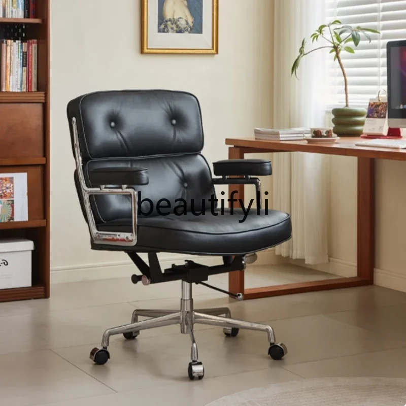 Nordic computer chair leather boss chair liftable rotating office chair e-sports