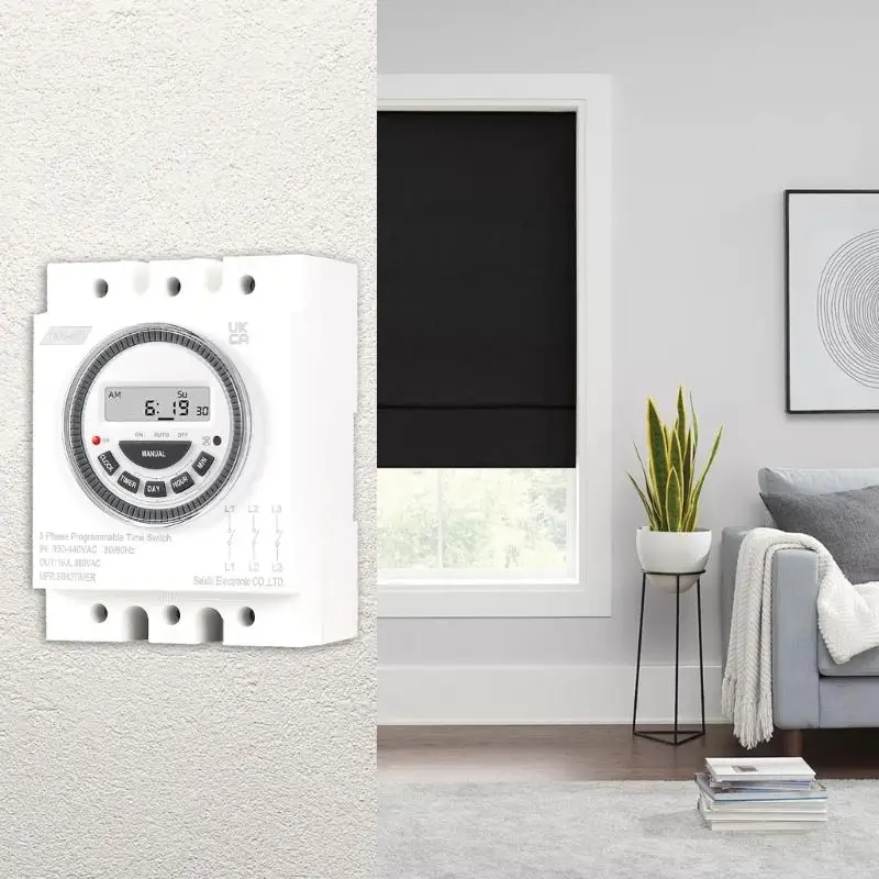 Timer numérique polyvalent avec écran d'écran rétroéclat-il Cover à poussière 3 phases Time Contrammer Timer Programmable Y4QC