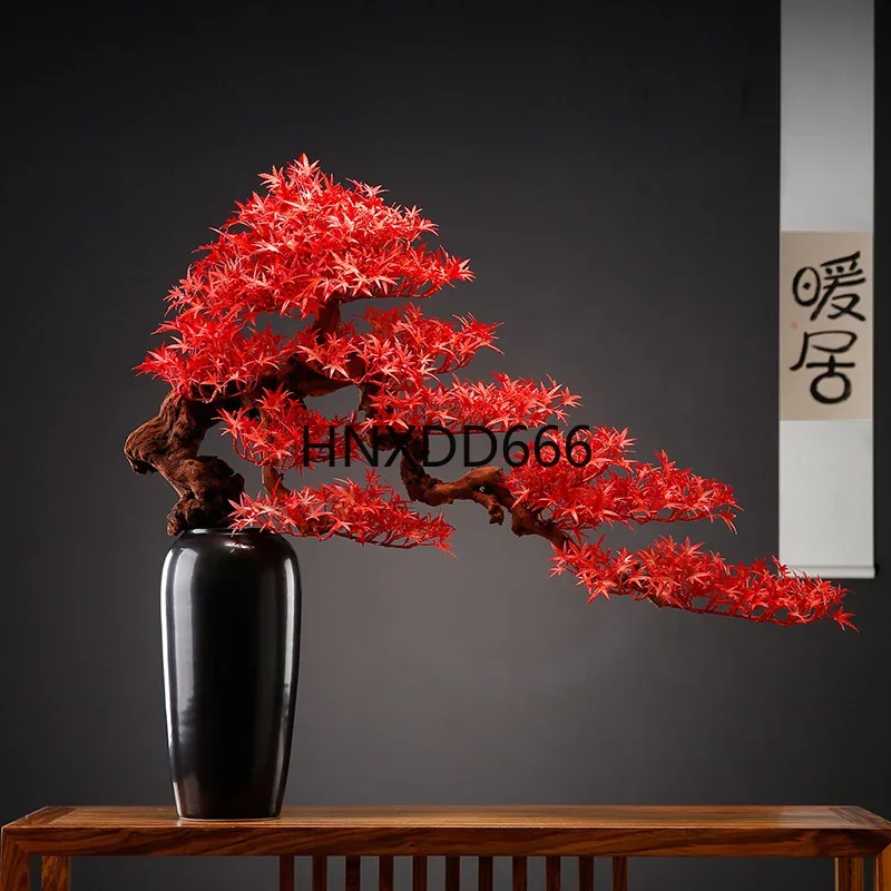 Simulated welcome pine ornament red maple bonsai