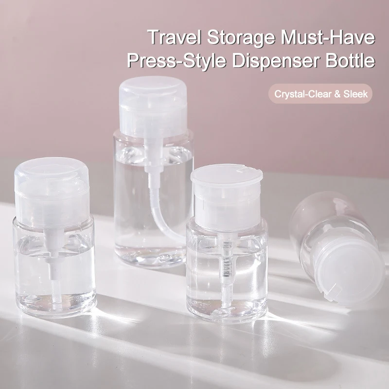 100/150/200ml Empty Refillable Press Pump Dispenser Bottle for Nail Polish Remover Makeup Remover Toner Manicure Tools