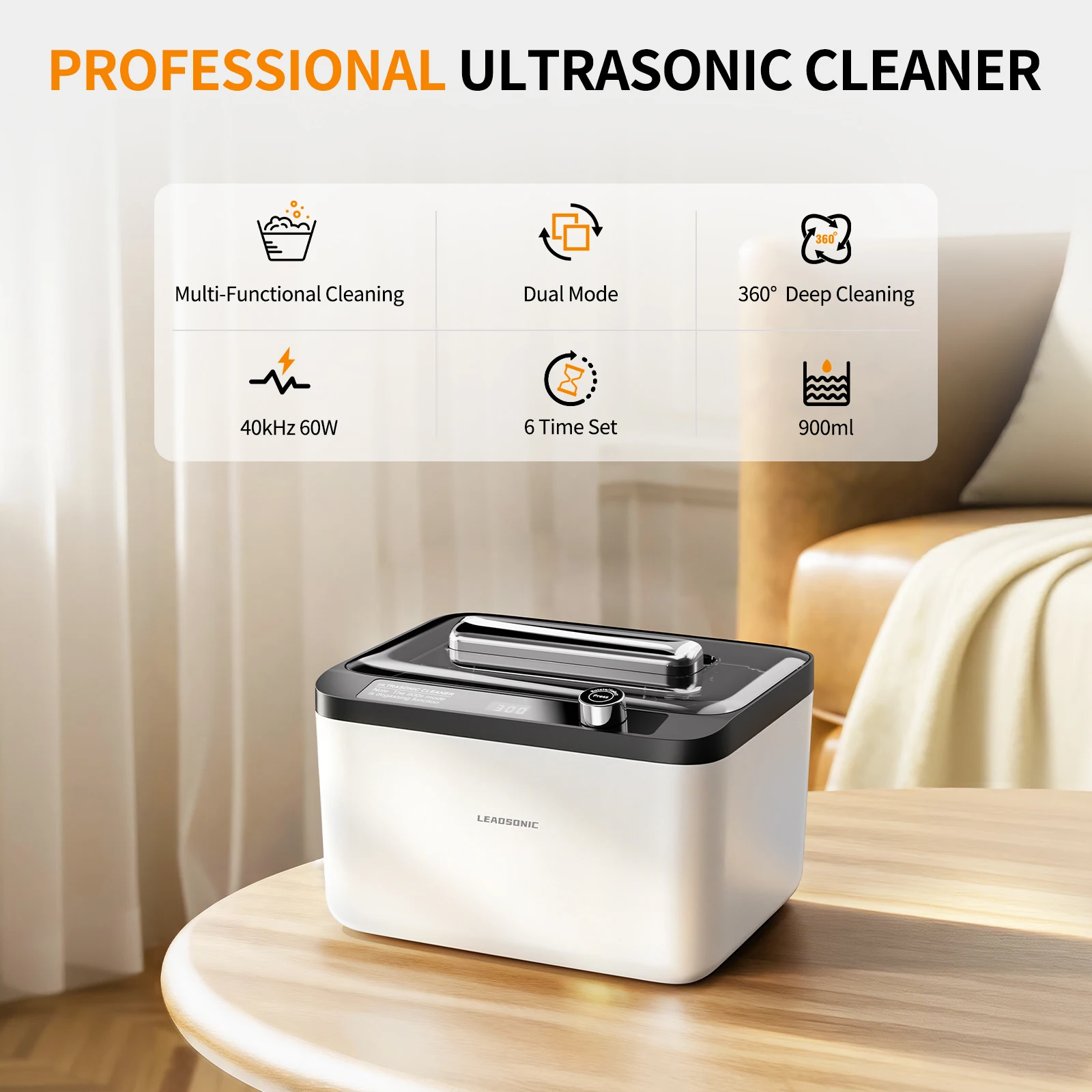 900ml Ultrasonic Cleaner Portable Cleaning Washing Machine 60W Lave-Dishes Ultrasound Bath Sonic Home Appliance 220V EU Plug