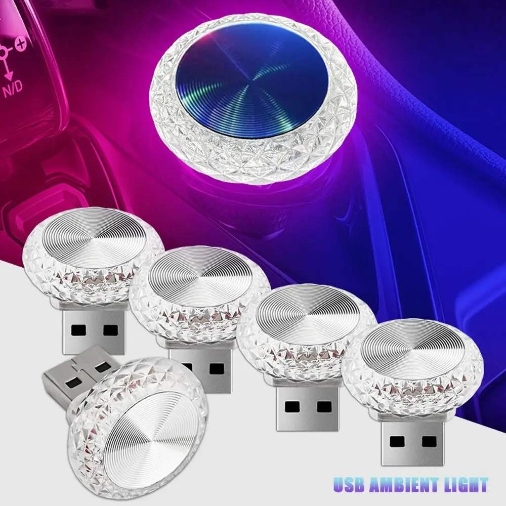 Colorful LED Decorative USB Ambient Light Plug Play Portable Car Atmosphere Lamps Auto Interior Light