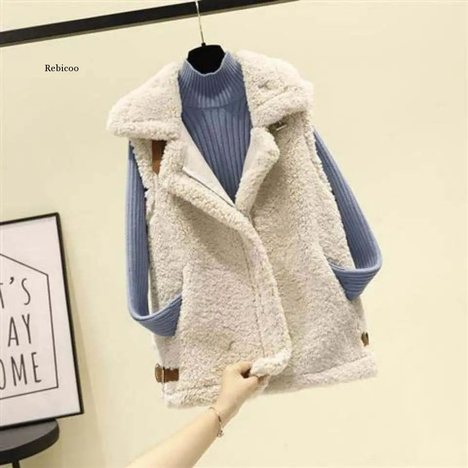 

Vests Women Winter Vintage Simple Zipper Outwear All-match Retro High Street Stylish Fashion Sleeveless Coats Warm Cozy