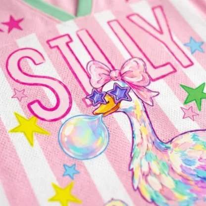 Kinder, männlich, weiblich, Eltern-Kind-Paar, Dopamin, lustiges, schrulliges Gänse-T-Shirt, 3D-gedruckt, lockerer und lustiger künstlerischer Stil – Detail 11