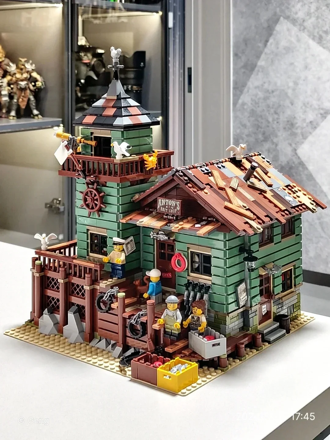 Creative Harbour Restaurant Fisherman's Cabin Old Fishing Store Building Blocks MOC Construction Bricks Toys Gift For Kids