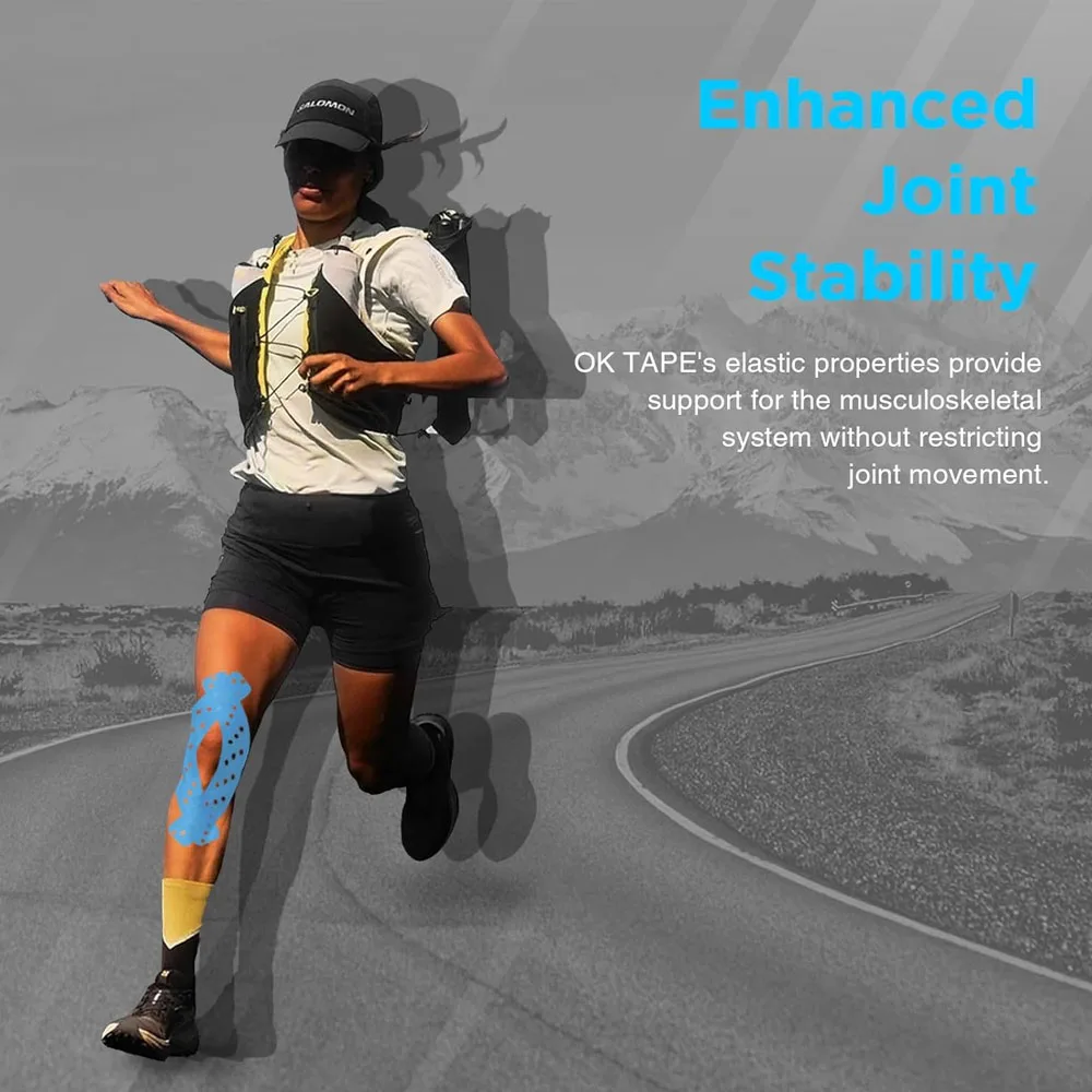 4 Rollen perforiertes Kinesiologie-Tape für empfindliche Haut, atmungsaktiver, elastisches Sportband zur Schmerzlinderung und zur Muskelunterstützung – Detail 10