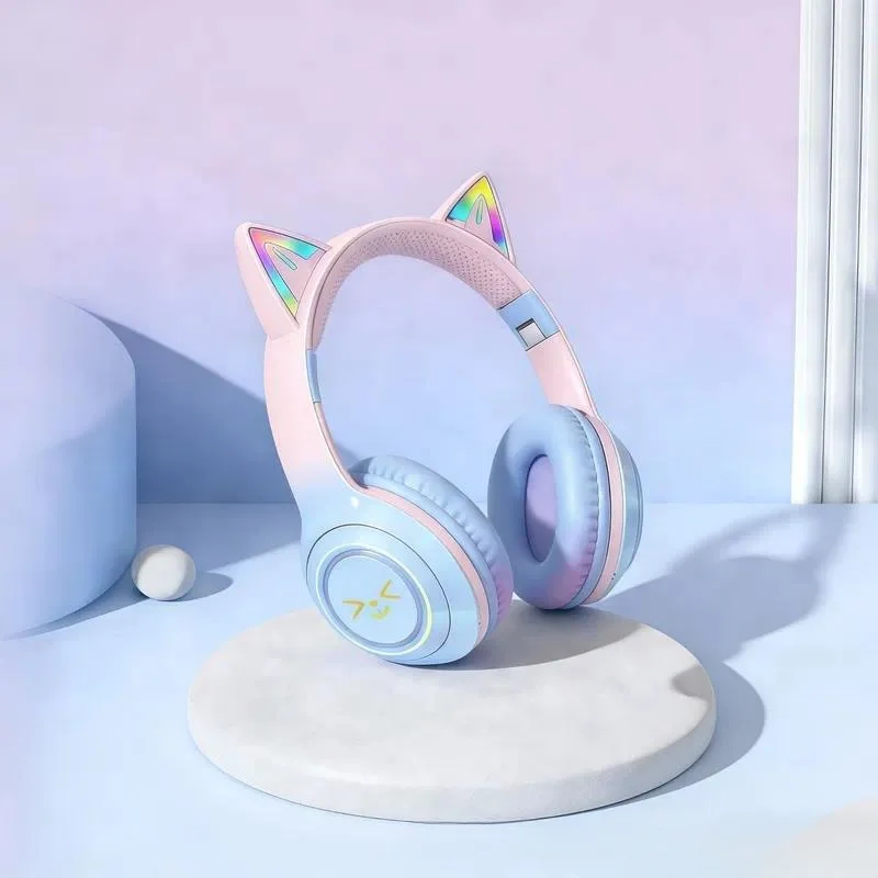 for 2026 Popular Cat Ear High Value Luminous Headset Bluetooth E-sports Game Headset