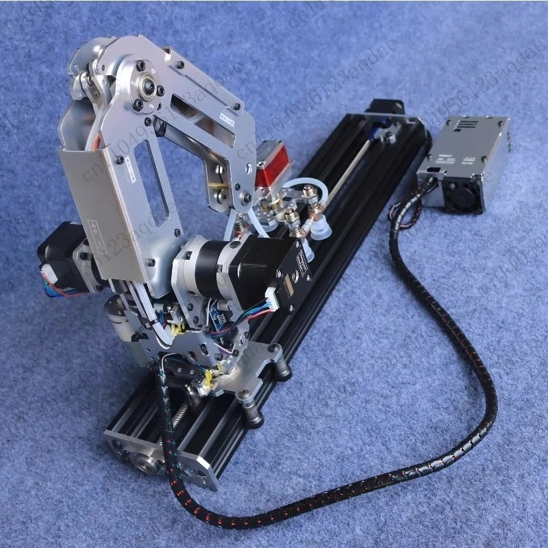 Multi-Axis Industrial Stepper Robotic Arm - Metal Manipulator DIY Kit for Arduino 2560, with Suction Cup & Stepper Motor Claw