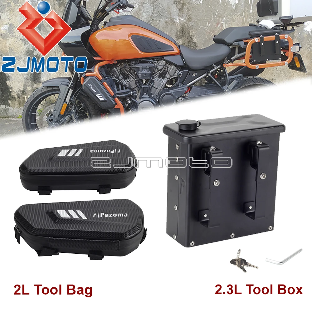 

Engine Guard Highway Crash Bar Hanging Bag 2L Hard Shell Pack For Harley Pan America 1250 RA1250 S 2021+ Aluminum 2.3L Tool Box