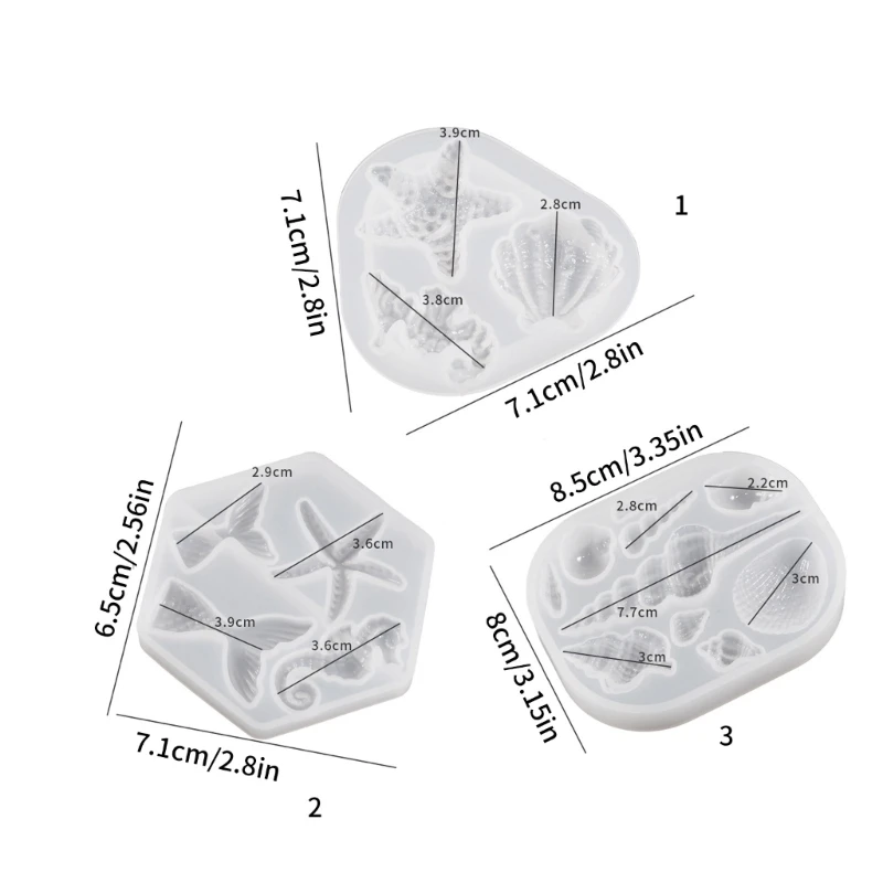 Semi-stereoscopic Ocean Silicone Mold for DIY Keychain Epoxy Resin Jewelry