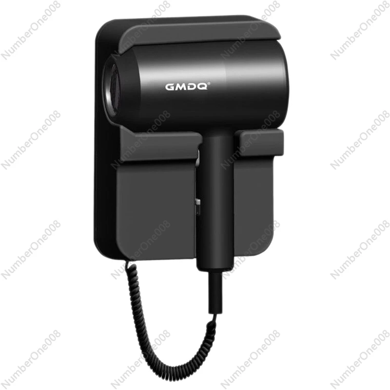 

GMDQ Hot&Cold Wind Blow Hair Dryer Electric Wall Mount Bathroom Hotel Negative Ion Blower with USB Bracket Black EU Plug