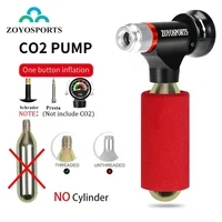 Mini inflador de CO2 con manómetro, bomba portátil para neumáticos de bicicleta para bicicletas de carretera y de montaña, sin cartuchos de CO2 incluidos