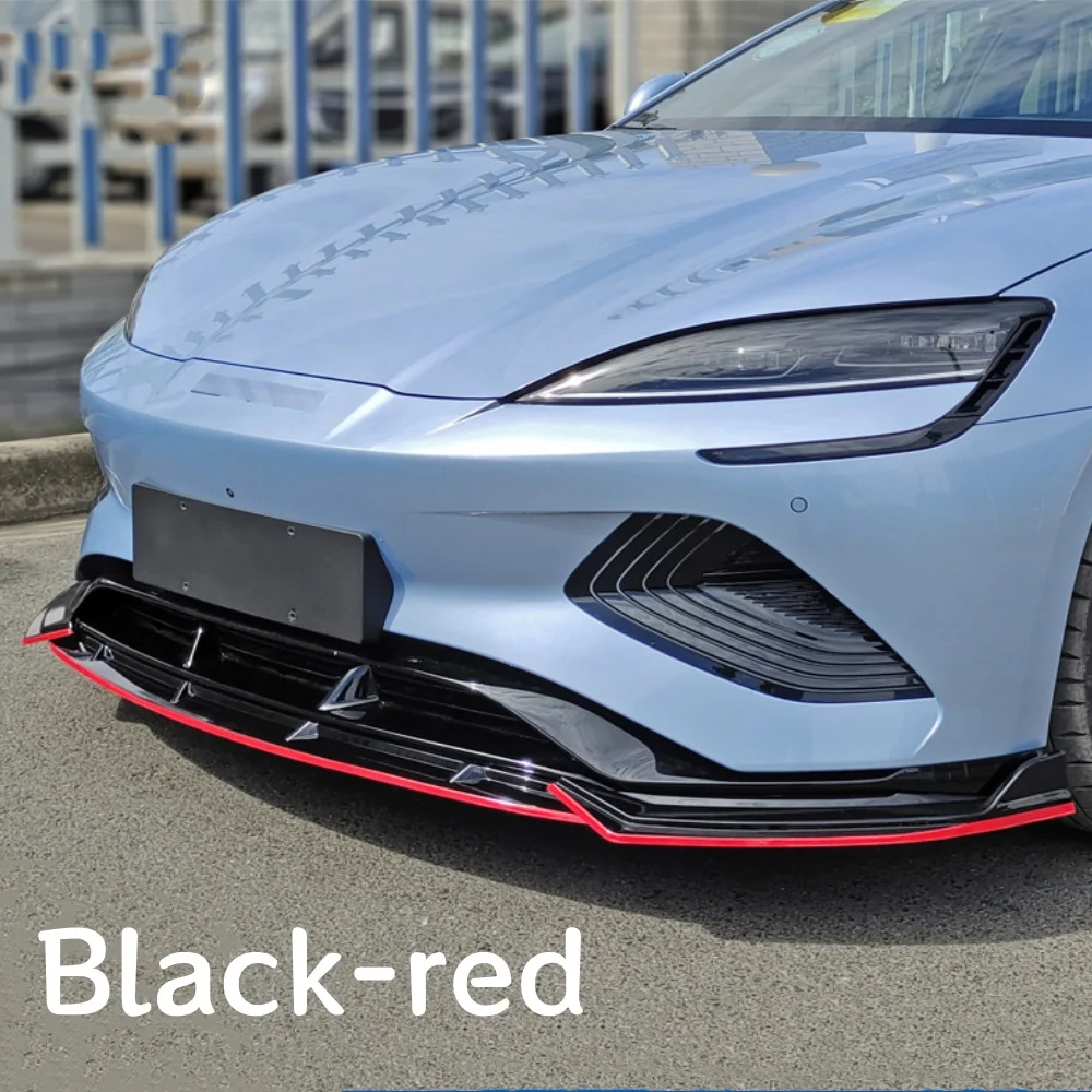 Three-stage Front Bumper Lip For 2022-2025  BYD Seal EV Spoiler SportyFront Lip Body Parts Bumper Protection Kit