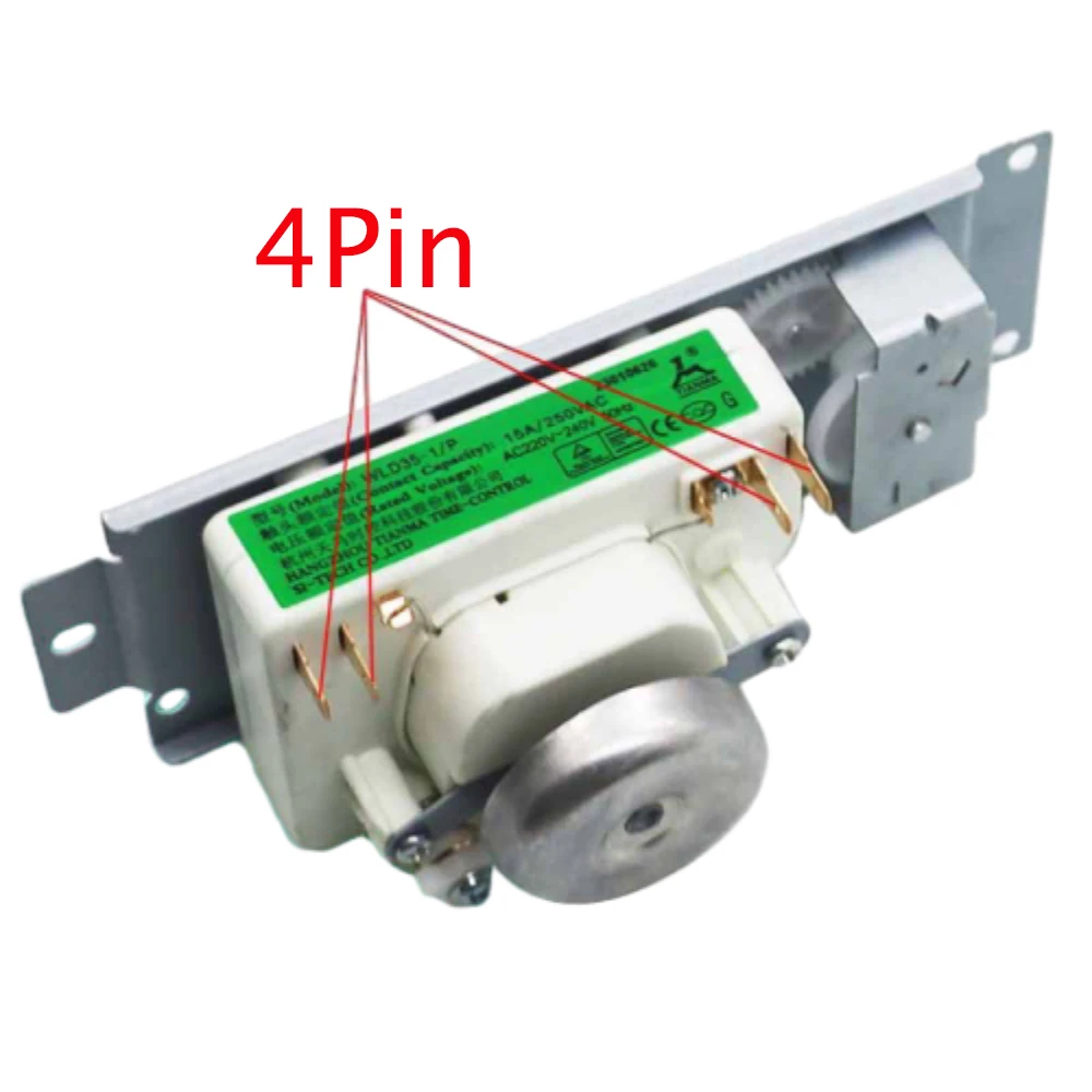 WLD35-1/S 전자 레인지 타이머, 6 핀 WLD35-S WLD35-1 15A 250VAC 타임 릴레이, 75mm 휠베이스 전자 레인지 타이머