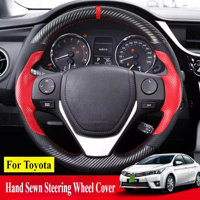 

Для Toyota Highlander Corolla RAV4 Levin Camry REIZ кожаный чехол на руль сшитый вручную, аксессуары для салона автомобиля