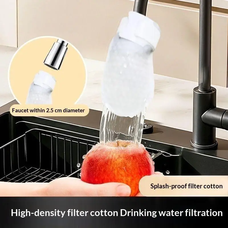40/50/100Pcs Universal Faucet Filter Cotton Anti-splash Thickened Water Purifier Pads for Bathroom Kitchen Daily Use
