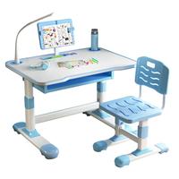 Children's study desk Chair Set with Tiltable Reading Stand LED Table Light  adjustable desk with Extra Large Drawer