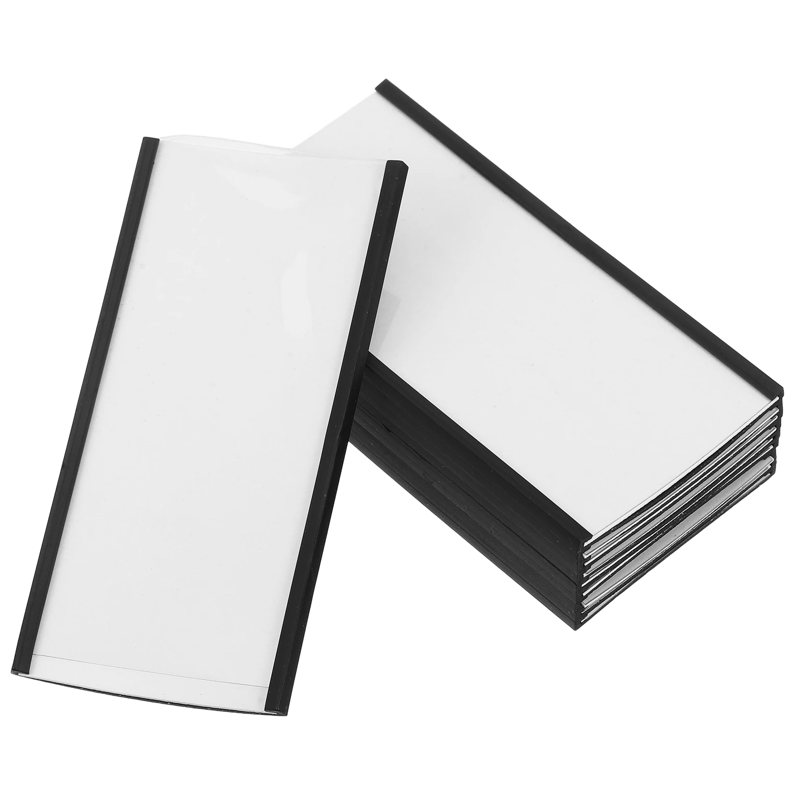 10Set Tempat Label Magnetik Sisipan Kartu Plastik Transparan untuk Kantor, Gudang, Rak, Pintu Kulkas, Label Nama Magnet, Label Harga