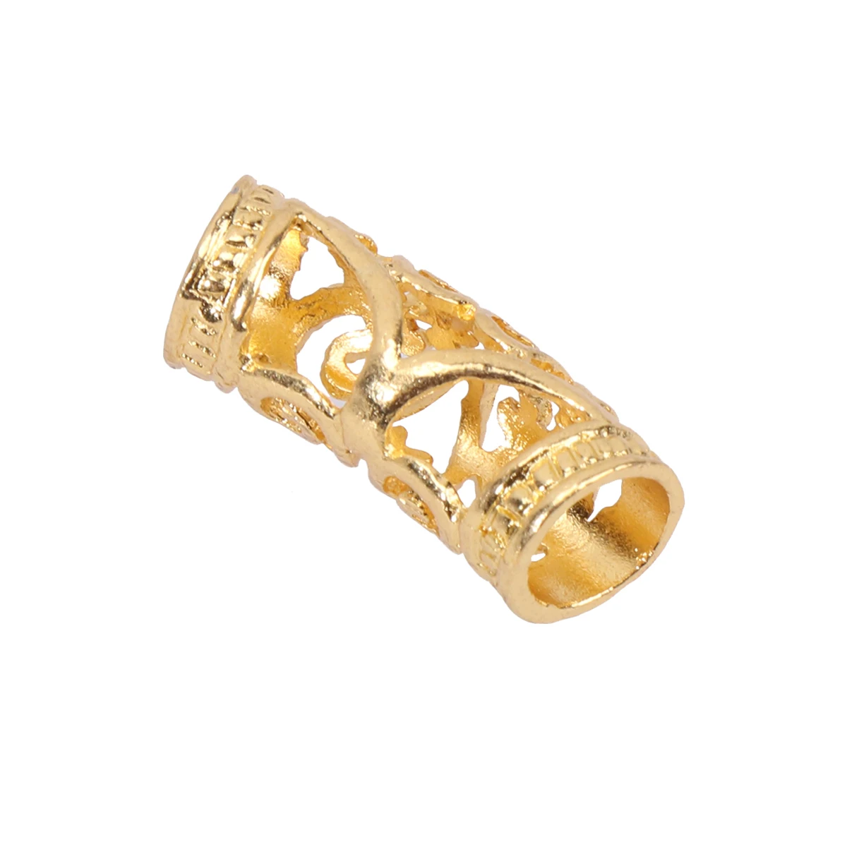 

10pcs Hair Cuffs for Dreadlocks Braiding Premium Quality Metal Decorative Filigree Tube Hollow Out Beads Rings