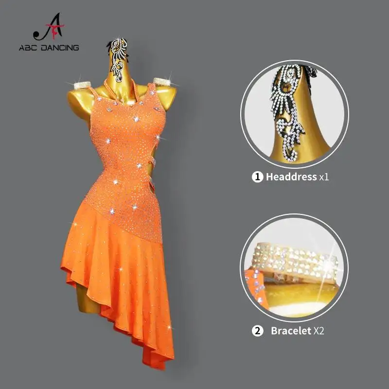 Latin Dance 2026 Competition Costume Sexy Adult Womens Stage Sexy Skirt Ballroom Dress Wear Girl Party Performance Samba Clothes