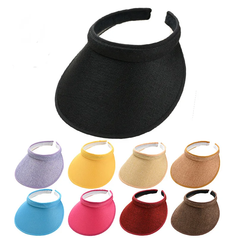 Women's Summer Sun Hat Wide Brim Beach Outdoor Travel Foldable Multi-function Straw Cap Visor Suncap Portable