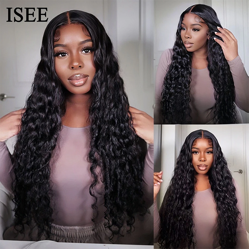 Wear Go Glueless Wig ISEE HAIR Brazilian Loose Deep 6x4 HD Lace Glueless Preplucked Human Wigs Ready To Go Loose Curly Pre Cut