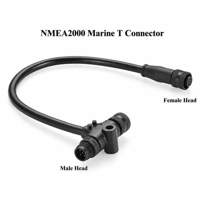 NMEA2000 Marine T Connector Cable IP67 MultiPort M12 3 Way Tee Splitter Backbone Drop Cable for Garmin Lowrance Simrad B&G
