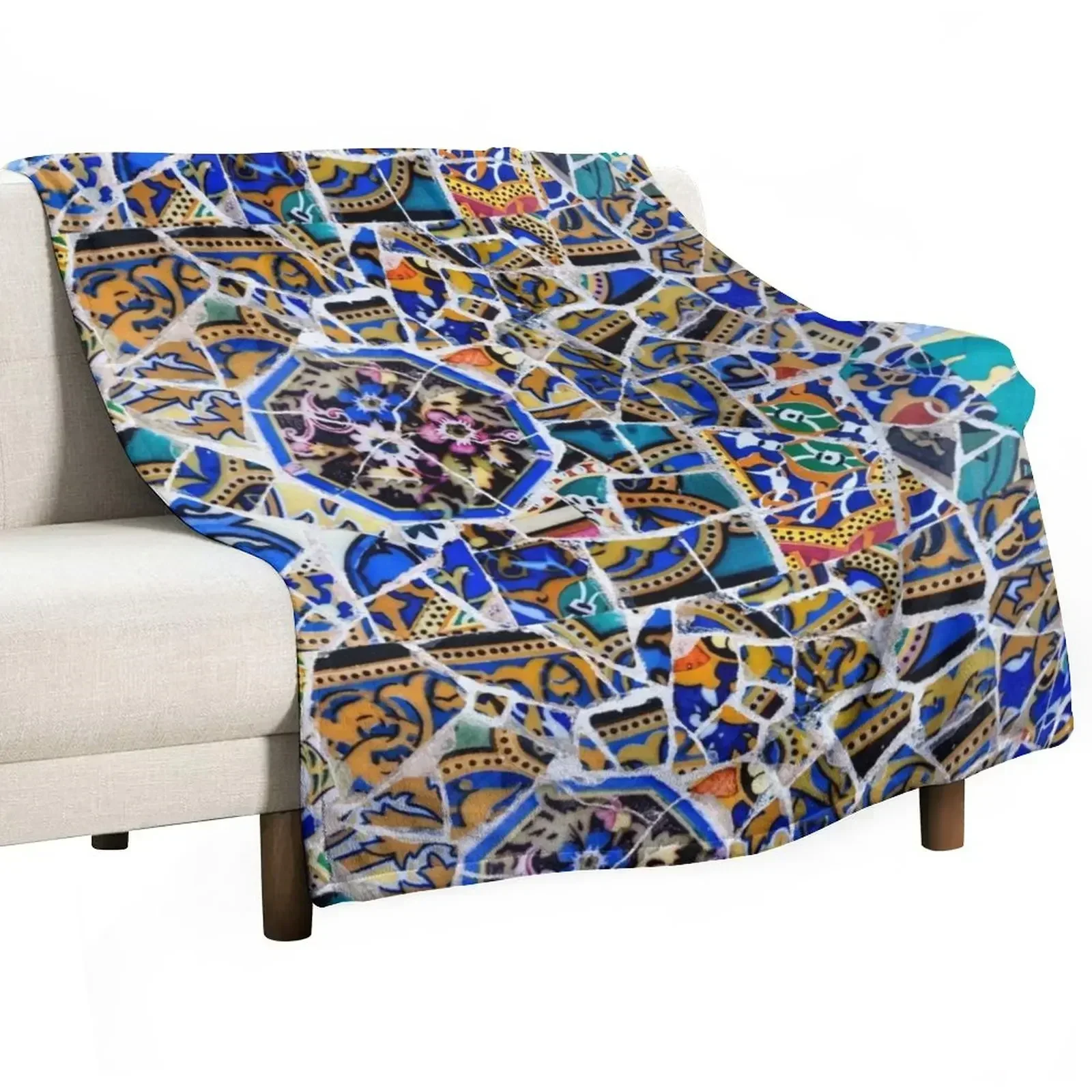 

New Park Güell detail of tiles Throw Blanket Tourist Thin Soft Plush Plaid Blankets