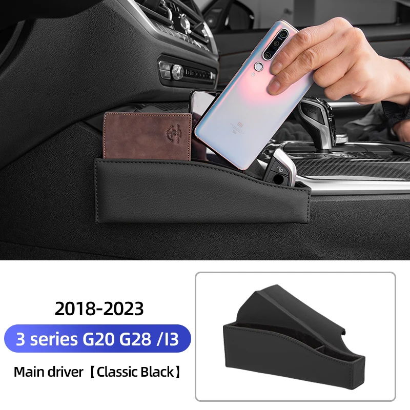 

For BMW 3 Series G20 G28 I3 Leather Car Central Control Storage Organizer Box Auto Console Seat Gap Storage Organize Accessories