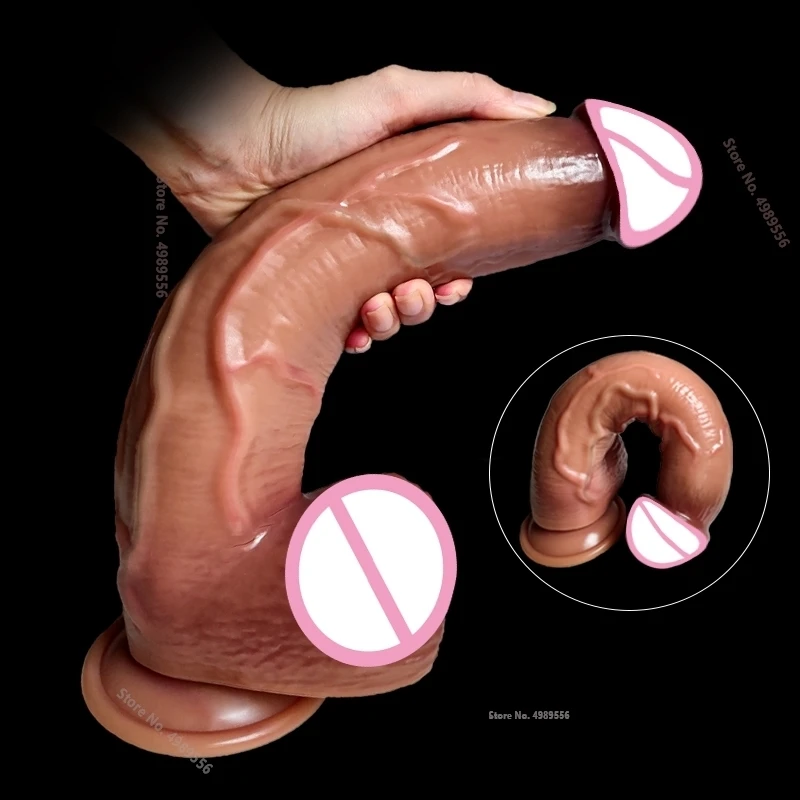 Enorme giocattolo del sesso del dildo per le donne Pene in silicone trasparente con cazzo di gomma vibrante con cazzo di giocattoli sexy in silicone con ventosa