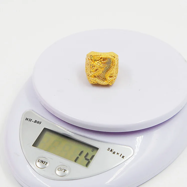 AU999 24K Gold Double - Layer Dragon Ring | Hollow diamond - set dragons, interlaced double bands, opulent & sparkling