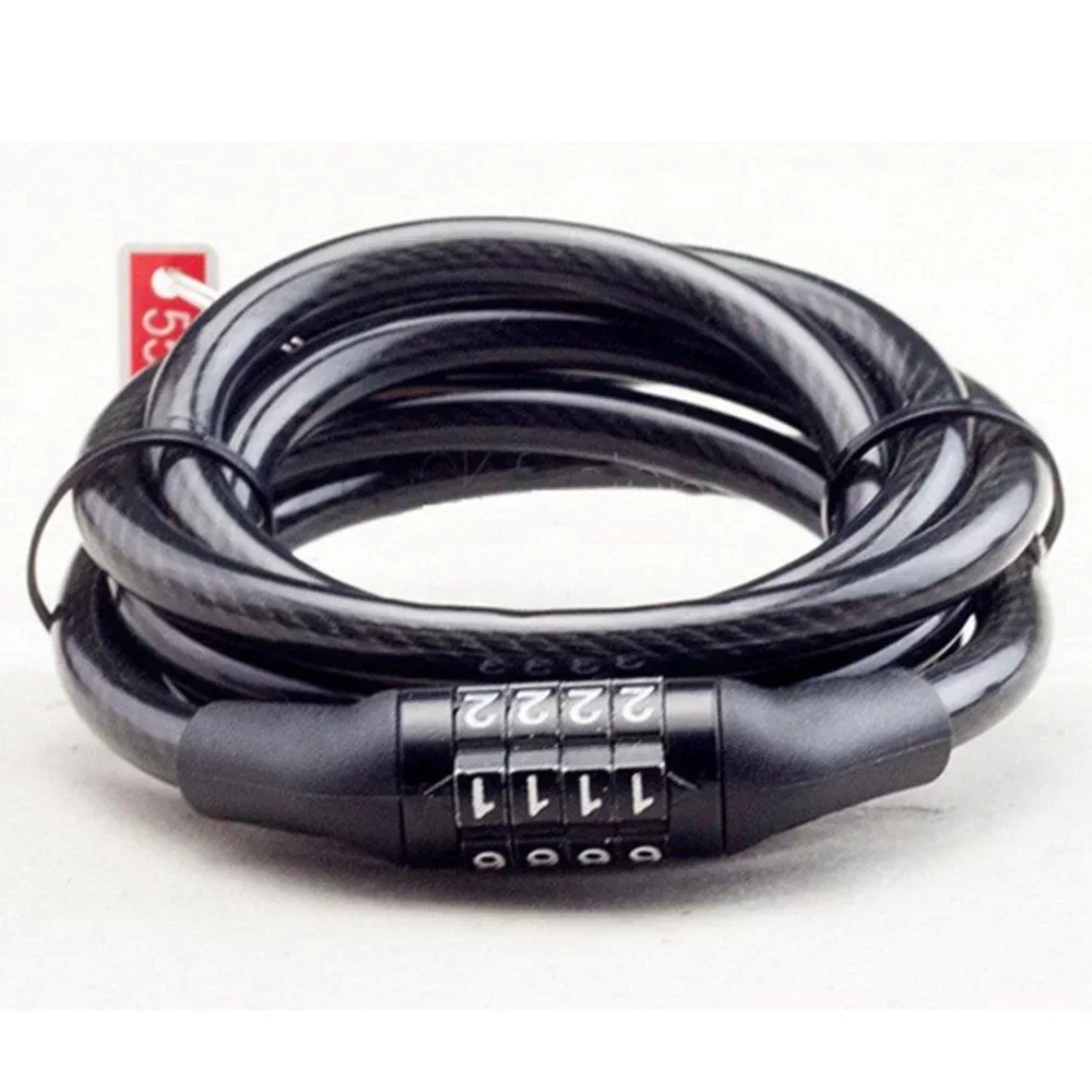 Heavy Duty Strong Motorcycle 4 Digital Code Mountain Bike Cycle Security Chain Padlock Fixed Password Anti-theft Lock