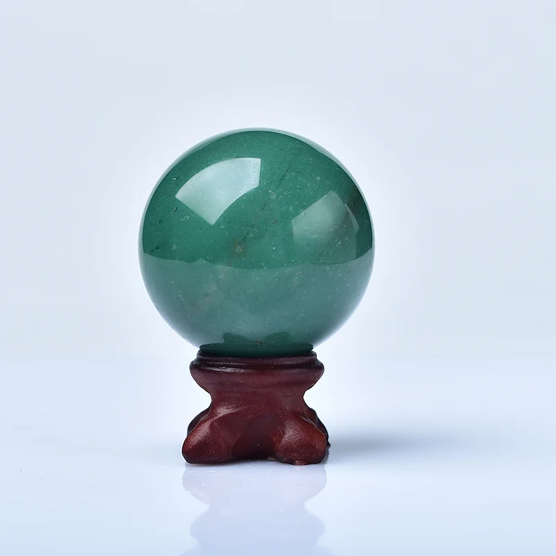 30-60mmNatural Crystal Aventurine Ball Polished Globe Massaging Ball Healing Stone Jade Reiki Feng Shui Stone Sphere +Stand Gift
