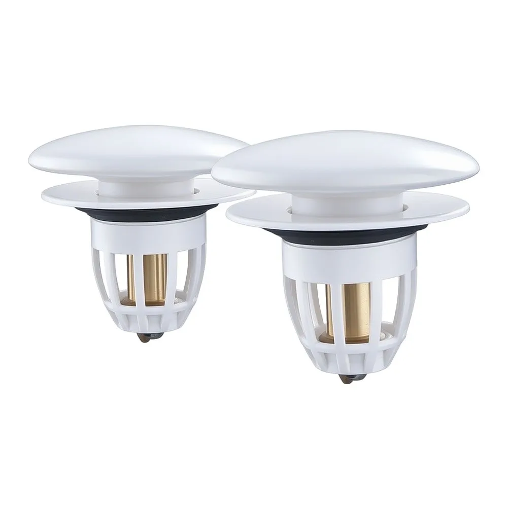 Basin Drain Stopper with Press-and-Rebound Brass Core and Porcelain for top for Scratch-Resistant Waterproof Performance