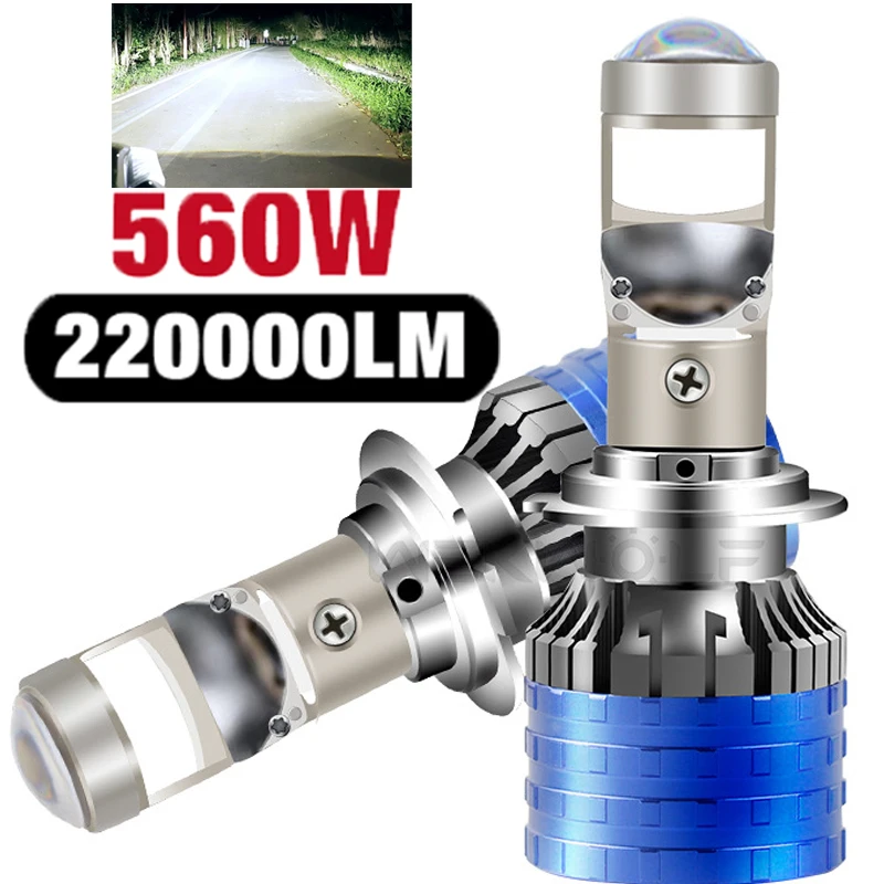 

H4 H7 Led Mini Projector Lens H8 H11 Canbus 9005 HB3 9006 HB4 Car Headlight Bulbs 120W Auto Lamp 12V 24V 6000K Light Lamp