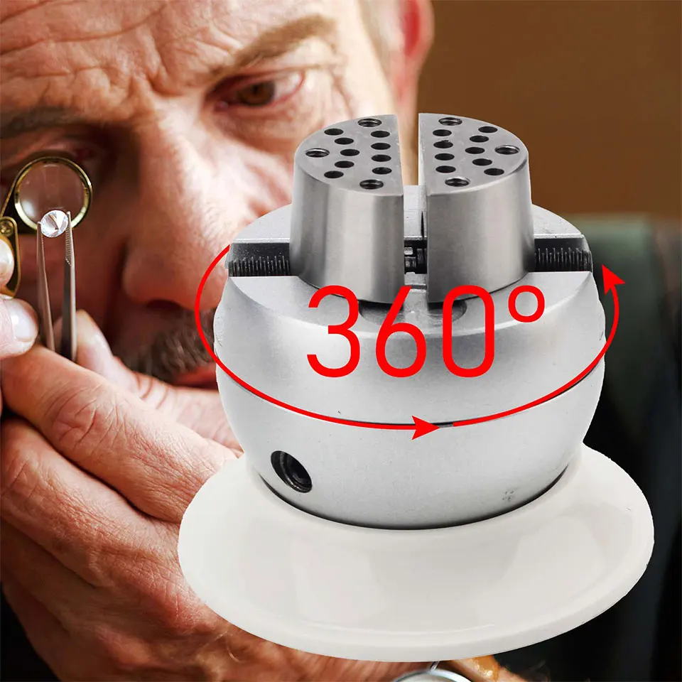Professional 3-Inch Ball Vise | 360° Rotating Jewelry Engraving and Setting Tool, Standard Engraving Block