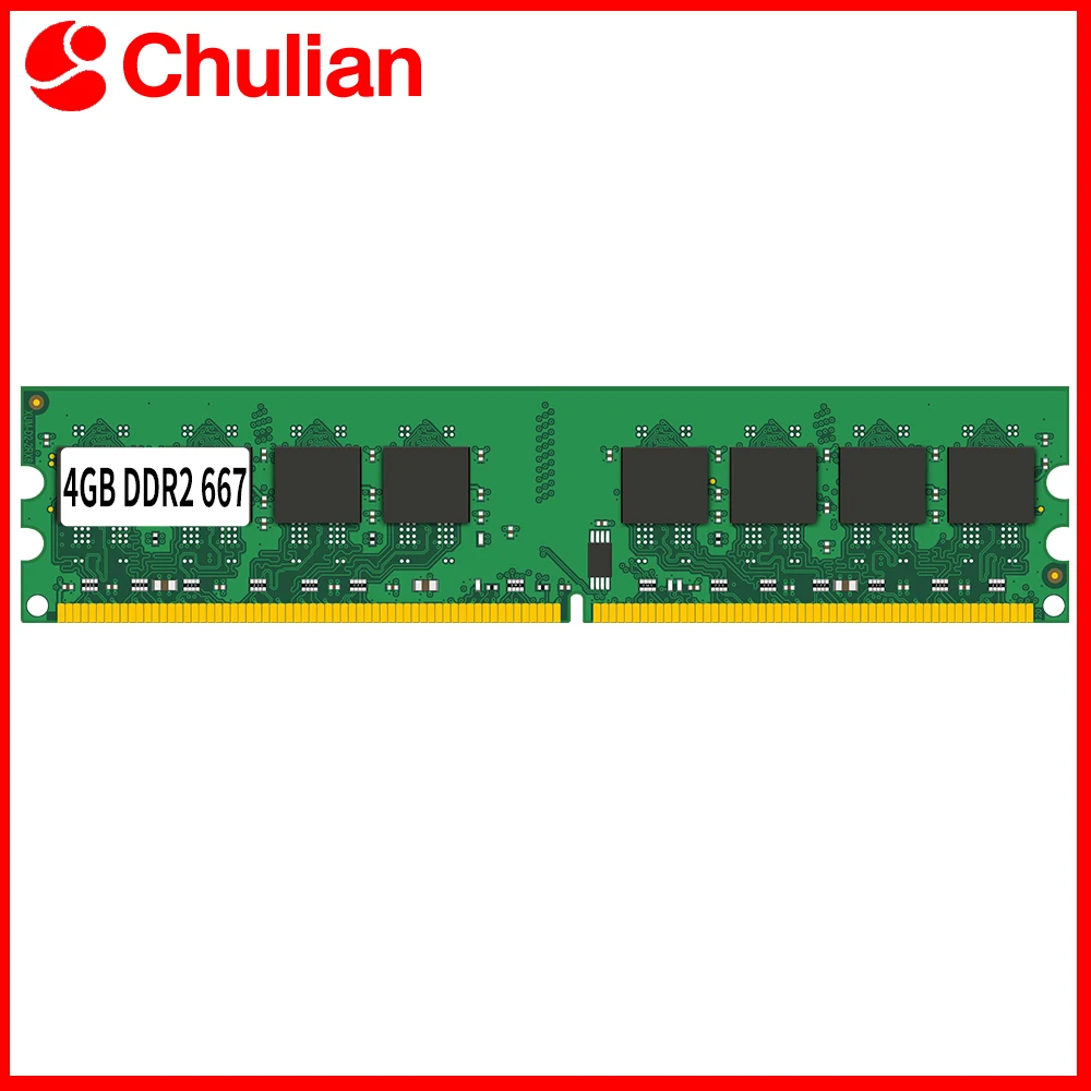 

For Desktop Computer Memoria Module PC Memory Ram PC5300 DDR2 667MHz 1.8V 240PIN 4GB DIMM Non-ECC Desktop Compatible Memory