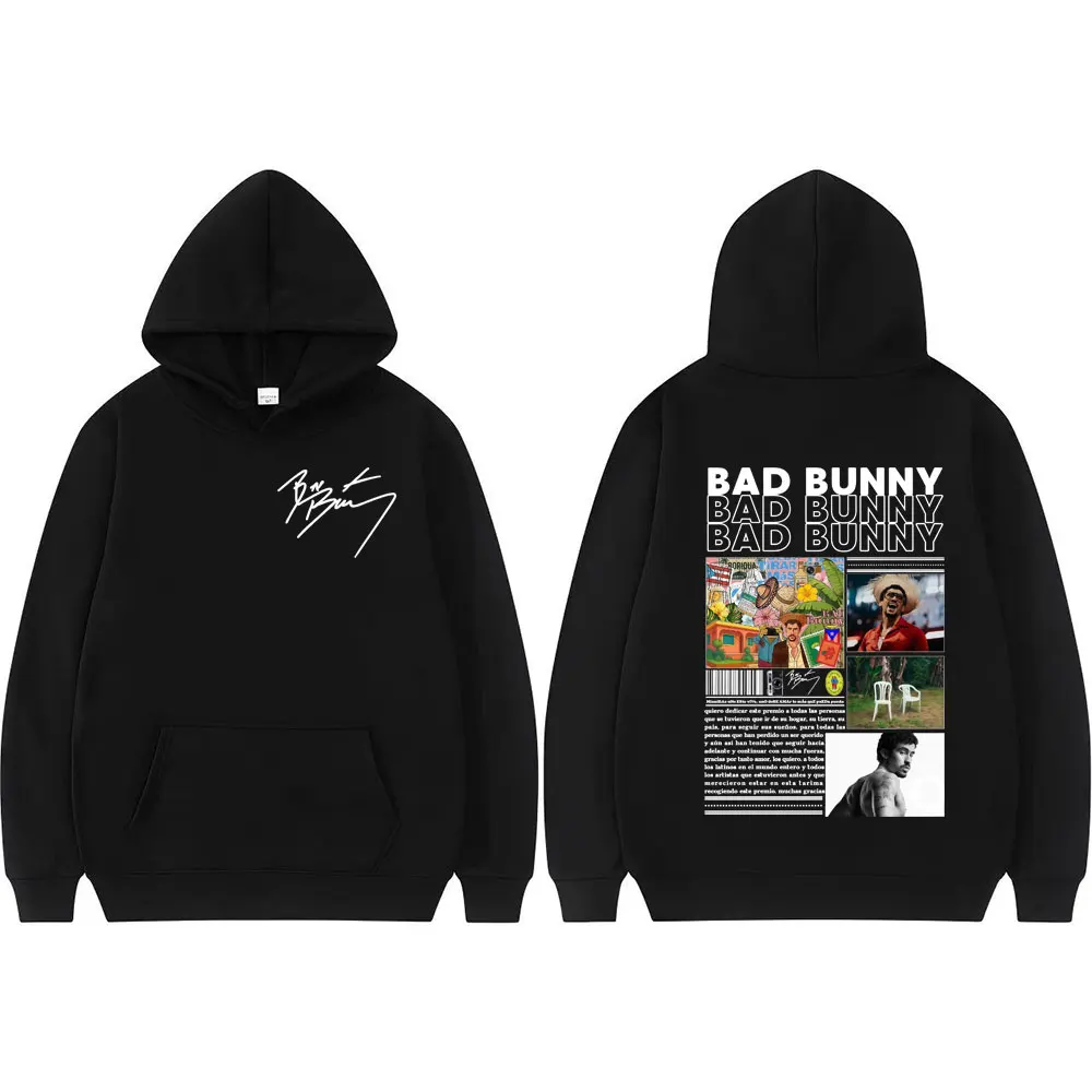 

Худи Bad Bunny DTMF Debi Tirar Mas Fotos 2026 с графическим принтом, винтажные модные толстовки унисекс, мужские и женские худи с длинным рукавом