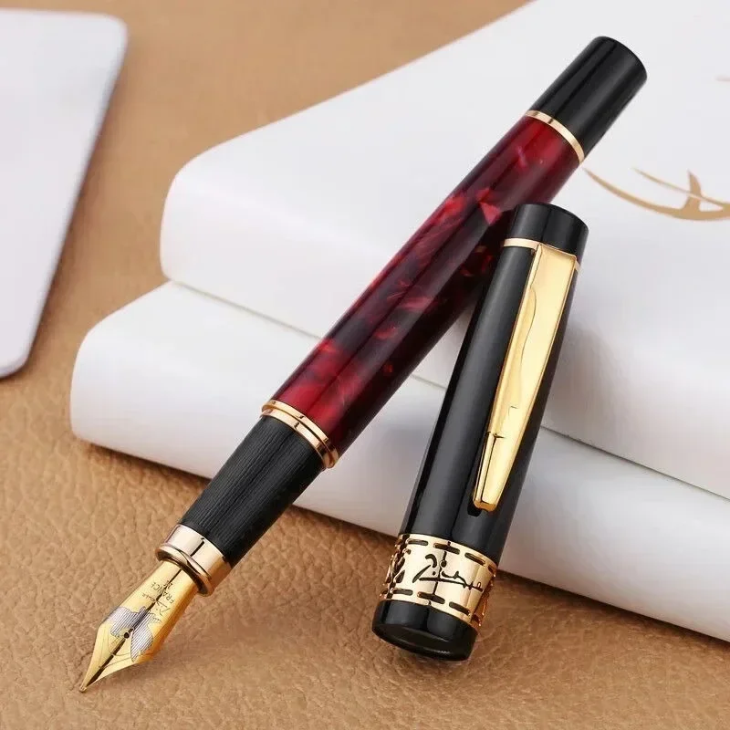 

New New pens Picasso red acrylic fountain pen F 0.5mm classic resin pens pocket design portable gold Office pen high-end station