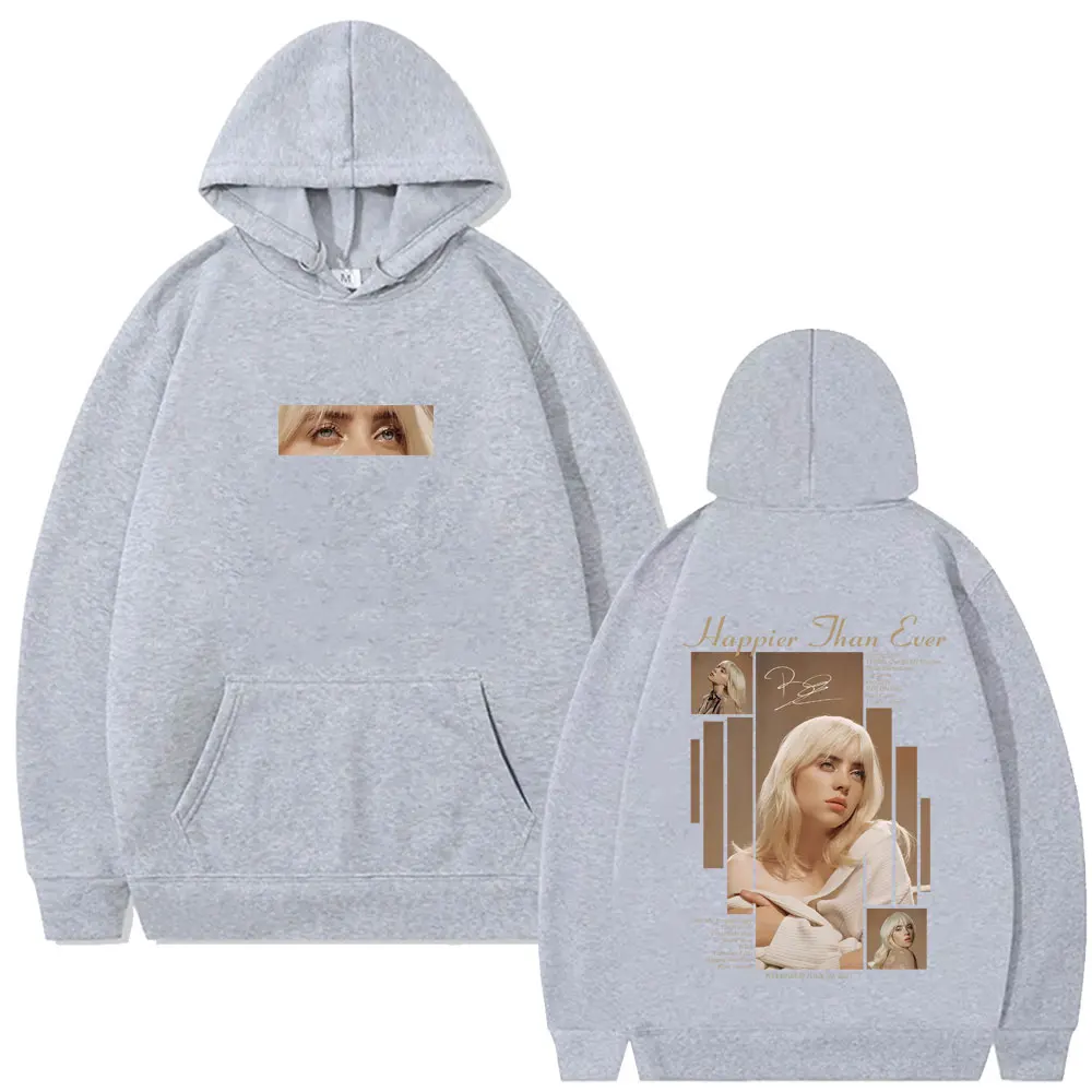 Happier Than Ever 2025 Hoodie Men Women Fashion Pop Music Pullover Hoodies Man Vintage Hip Hop Oversized Fleece Cotton Tracksuit