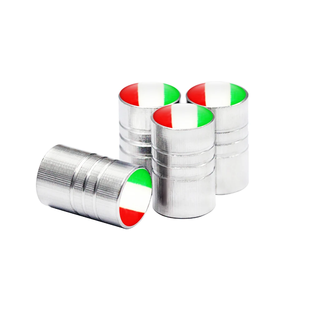 4Pcs/set Italy Flag Car Air Valve Stem Caps Car Accessories  Car Wheel Air Cover Dust Proof for Volkswagen BMW Benz Tesla Toyota