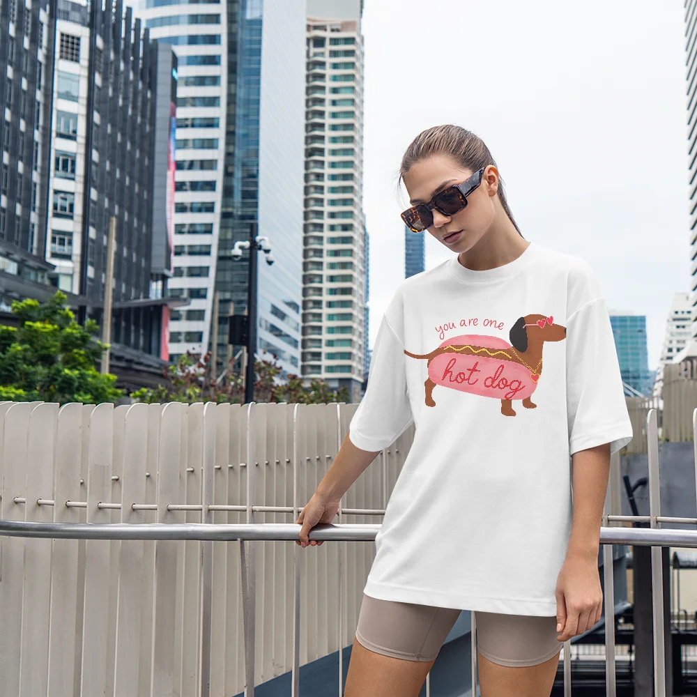 

Comfortable Women's Printed T-shirt Fashionable Women's Hot Dog T-shirt Casual Outdoor Wear Women's Fashionable T-shirt