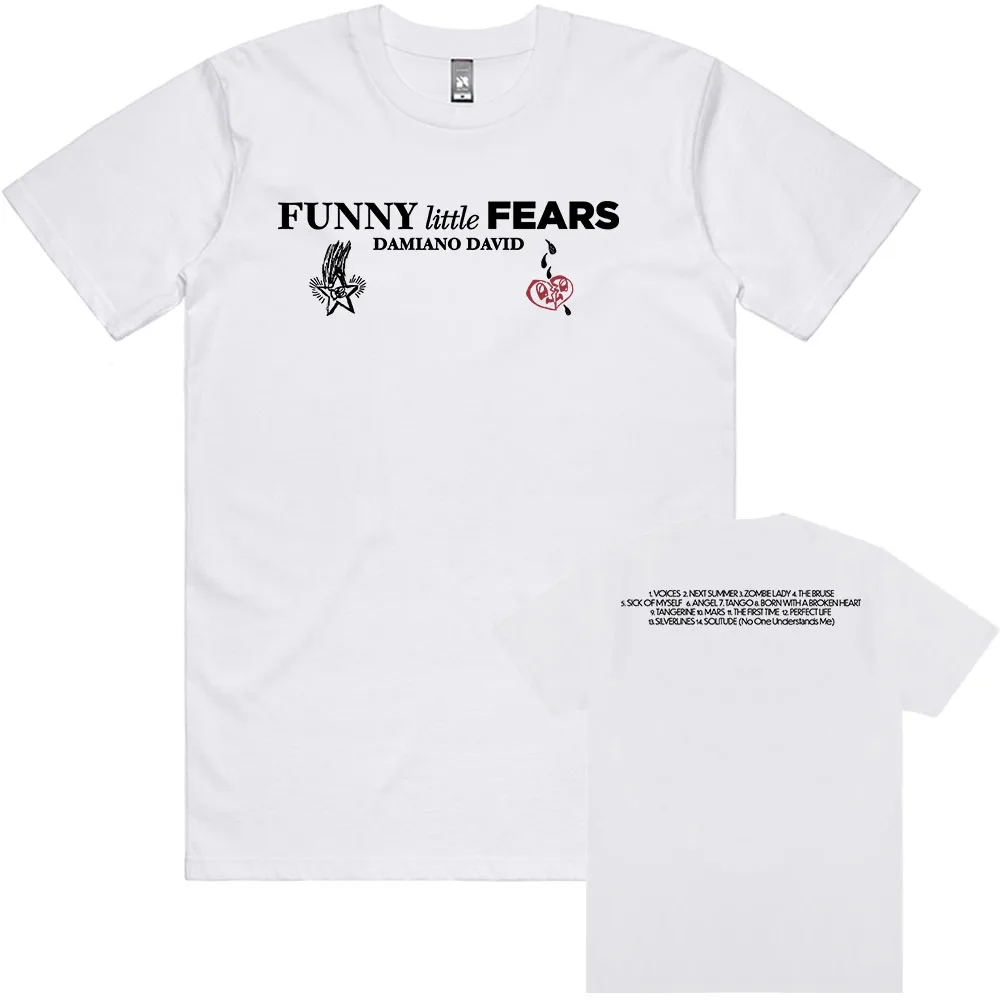 FUNNY Little FEARS Album 2025 T-shirt Singer DAMIANO DAVID Printing Tshirts Cotton Soft Round Neck T Shirt Men Streetwear Unisex