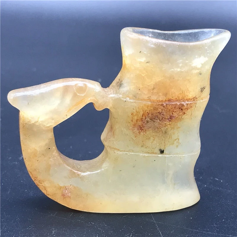 

High Jade Artifacts, Qianlong Year Made Natural Xiuyu, Antiques, Old Objects, Old Goods, Decorative Items, Collection Wine Cups