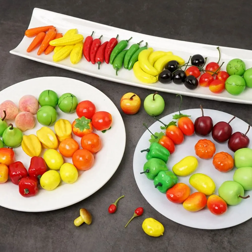 

10pcs Artificial Fake Fruit Mini Fruits Simulation Fruits Vegetable Sets Home Decoration Ornament Craft Food Photography Props