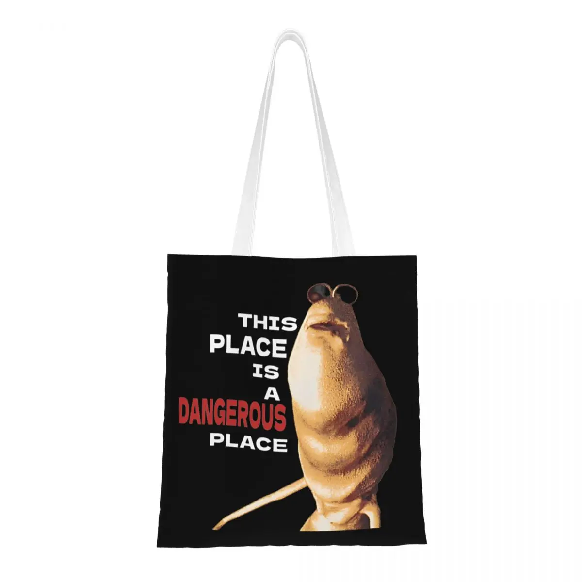 

Опасная холщовая сумка-тоут, многоразовая сумка для покупок большой вместимости для женщин, студенческие сумки Marcus The Worm Meme