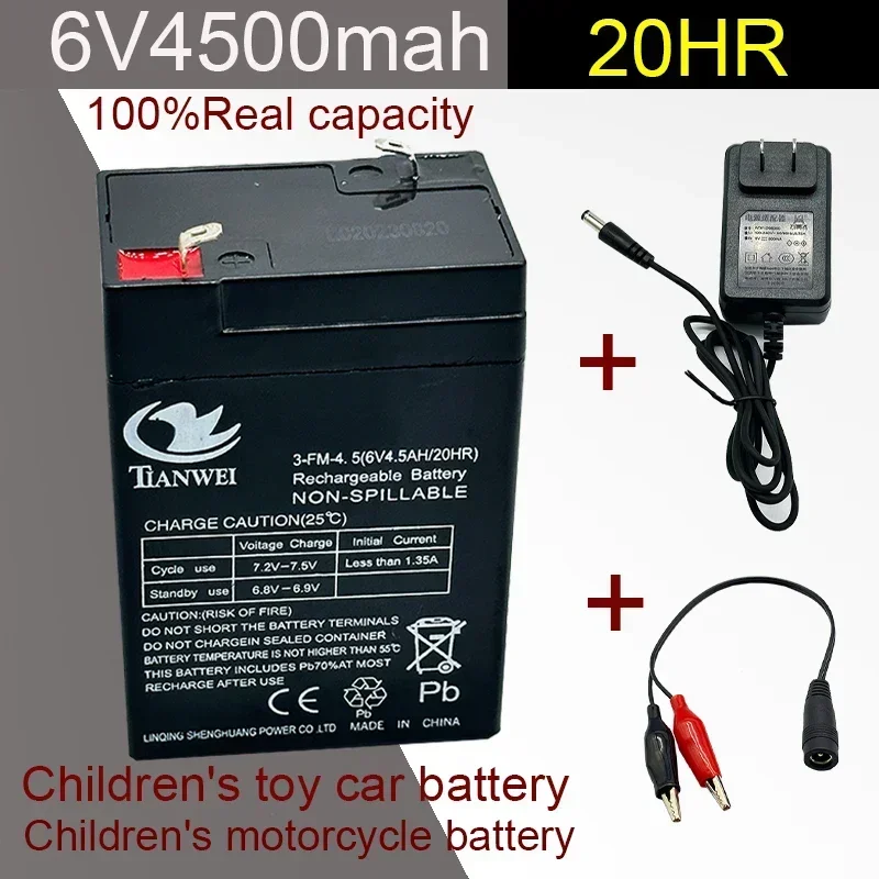 

2024 New 6V lead-acid battery 4500mAh for children's electric cars, toys, cars, motorcycles, baby strollers, battery batteries