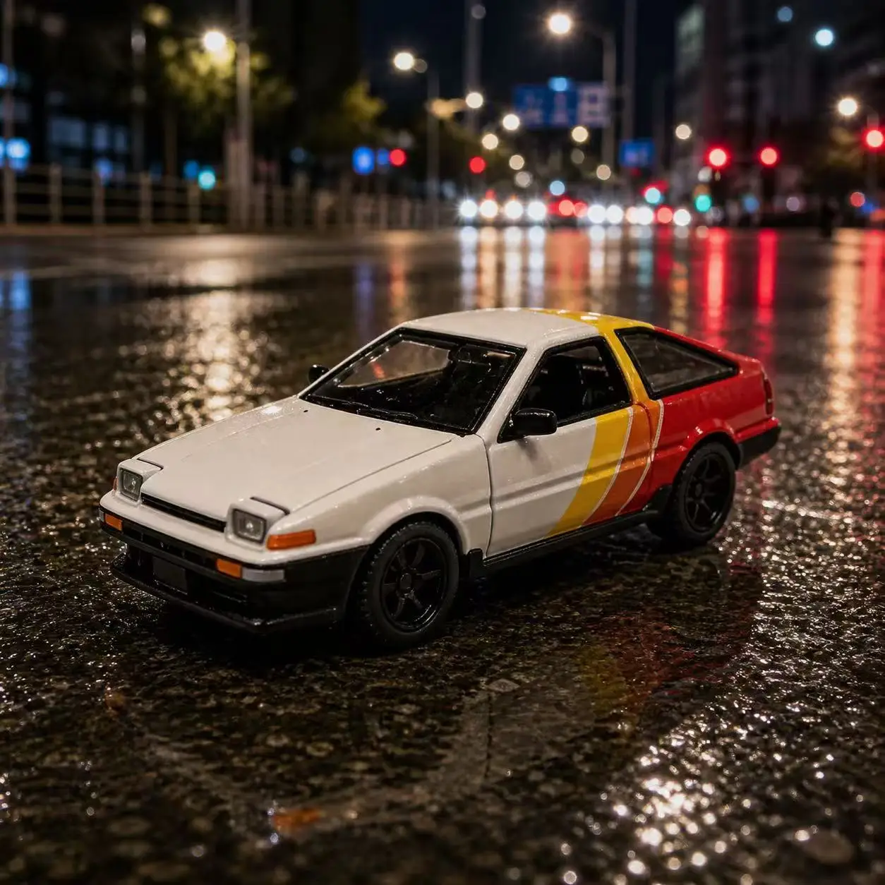 

1:37 Toyota AE86 Modified Alloy Model Car Initial D Tofu Car Open Doors Gift