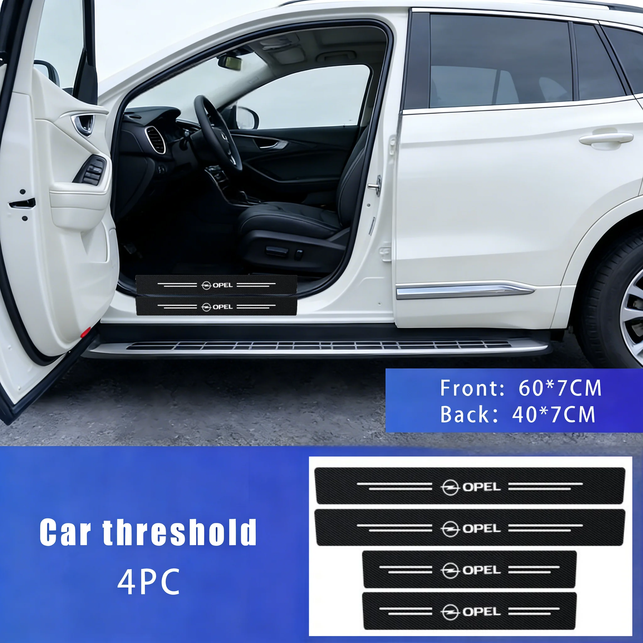 

Наклейка на пороги автомобиля Opel из карбона, аксессуары для авто, подходят для Opel Vauxhall Corsa, Astra, Mokka-e, Frontera, Grandland, Combo, Zafira